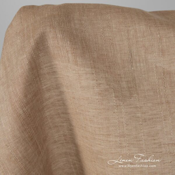 Light brown melange 100% linen fabric.