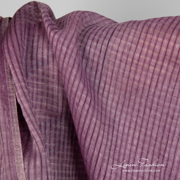 Tissu de lin à carreaux transparents violets – Image 4
