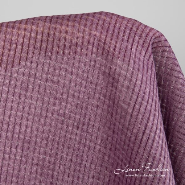 Tissu de lin à carreaux transparents violets