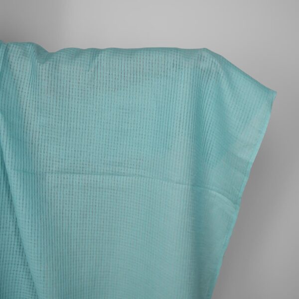Tissu de lin à carreaux transparents turquoise clair