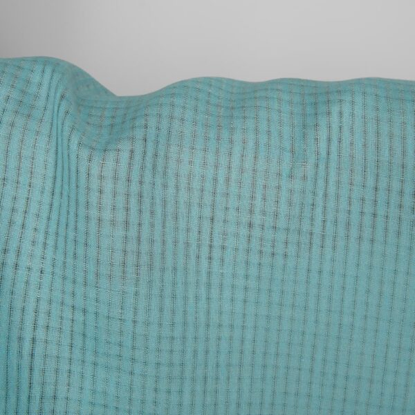 Tissu de lin à carreaux transparents turquoise clair – Image 3