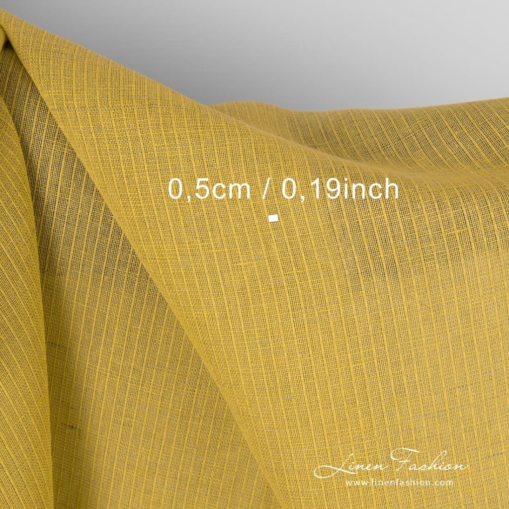 Tissu en coton lin jaune transparent 4 Yellow linen cotton fabric, gauze