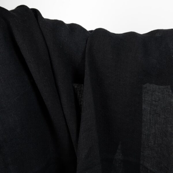 linen gauze washed black fabric transparent