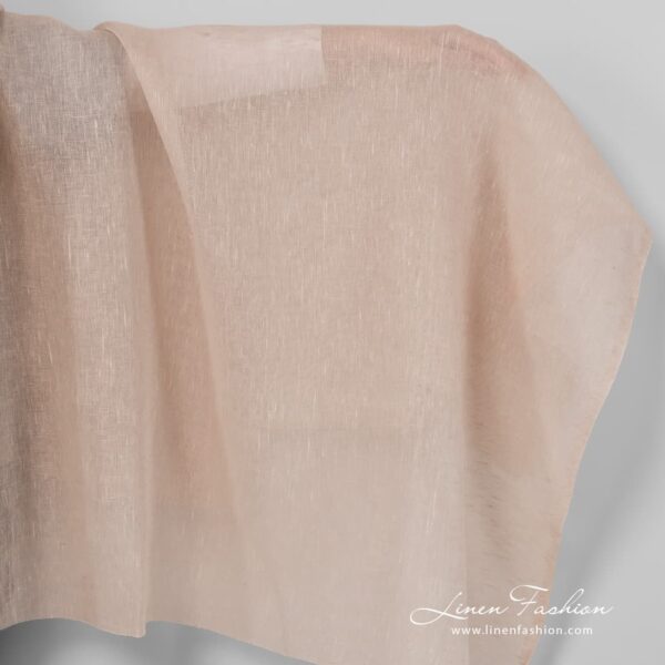 Linen fabric in latte beige colour.