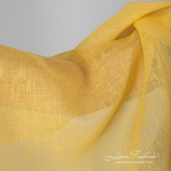 Yellow colored gauze linen fabric.