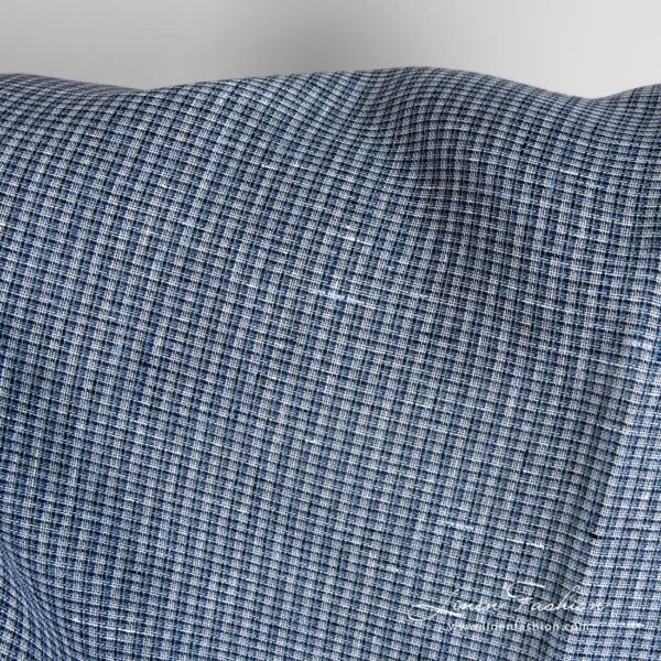 Blue linen fabric checked