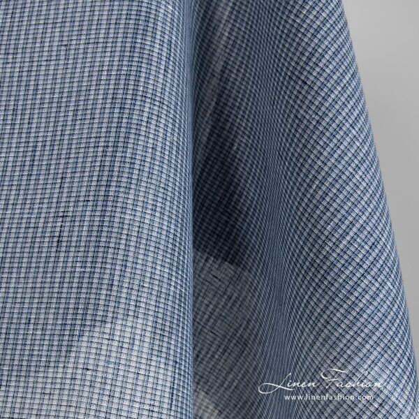 Blue linen fabric ends
