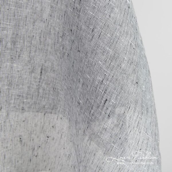 Linen fabric in black and white melange