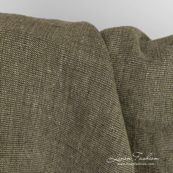 Moss green 100% linen fabric