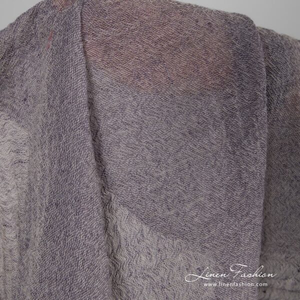 Violet dyed linen wool fabric.