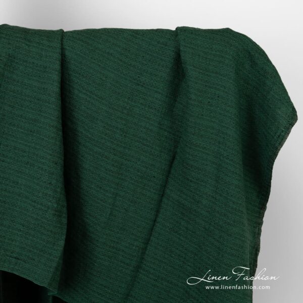 Forest green linen fabric