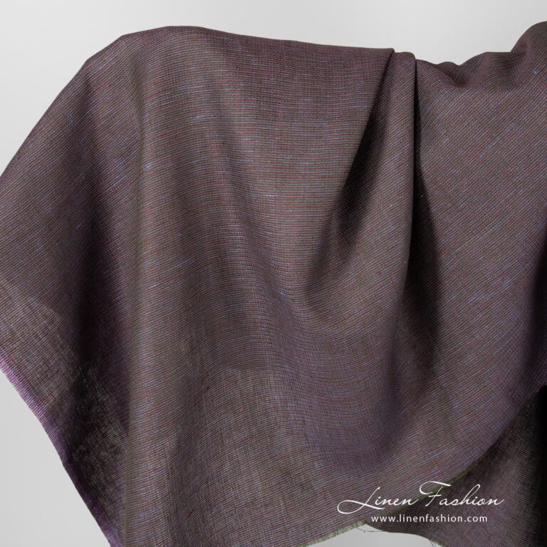Linen fabric multi coloured waffle pattern.