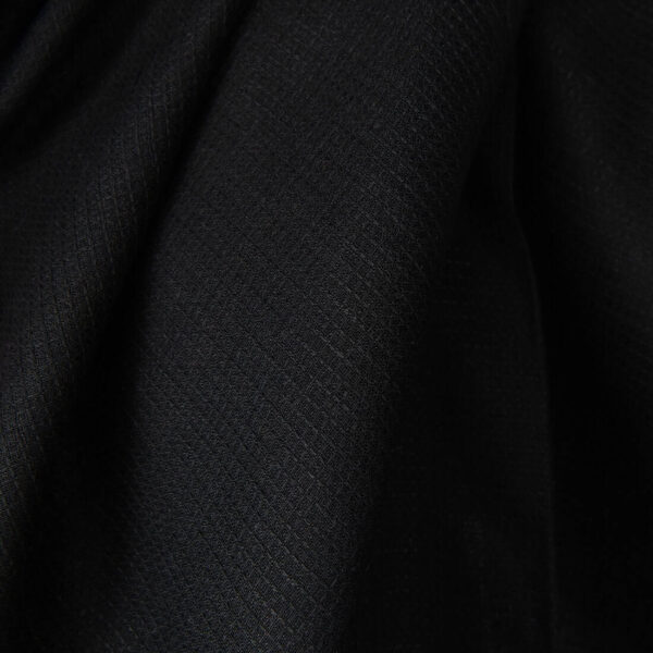 Tissu de lin gaufré noir uni – Image 4