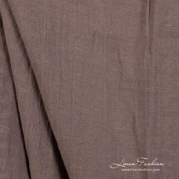 Grey violet linen cotton fabric, specially washed to increase softness