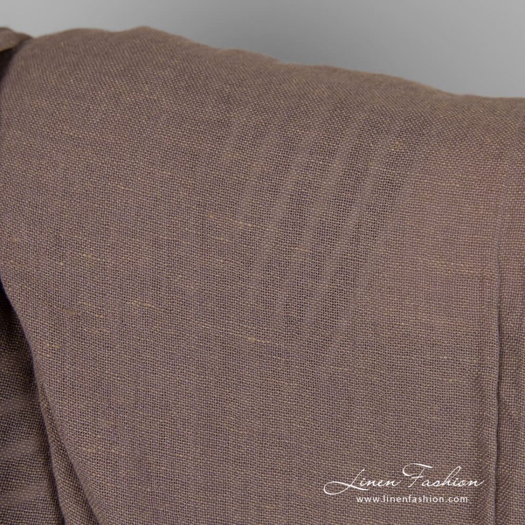 Tissu coton lin gris violet lavé 3 Linen cotton fabric in grey violet melange