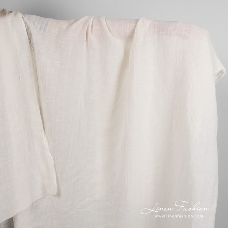Off-white linen cotton fabric
