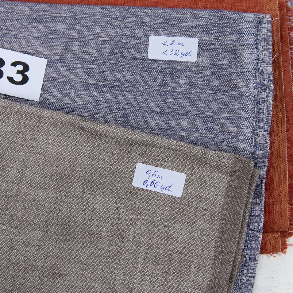 Lot de tissus n° 683 3 Linen Fabric Cuts, Set No.683