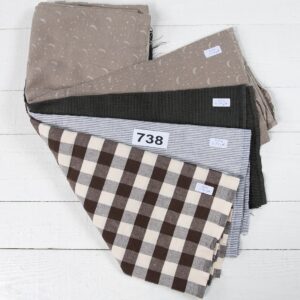 Lot de tissus n° 738 6 Linen Fabric Cuts, Set No.738