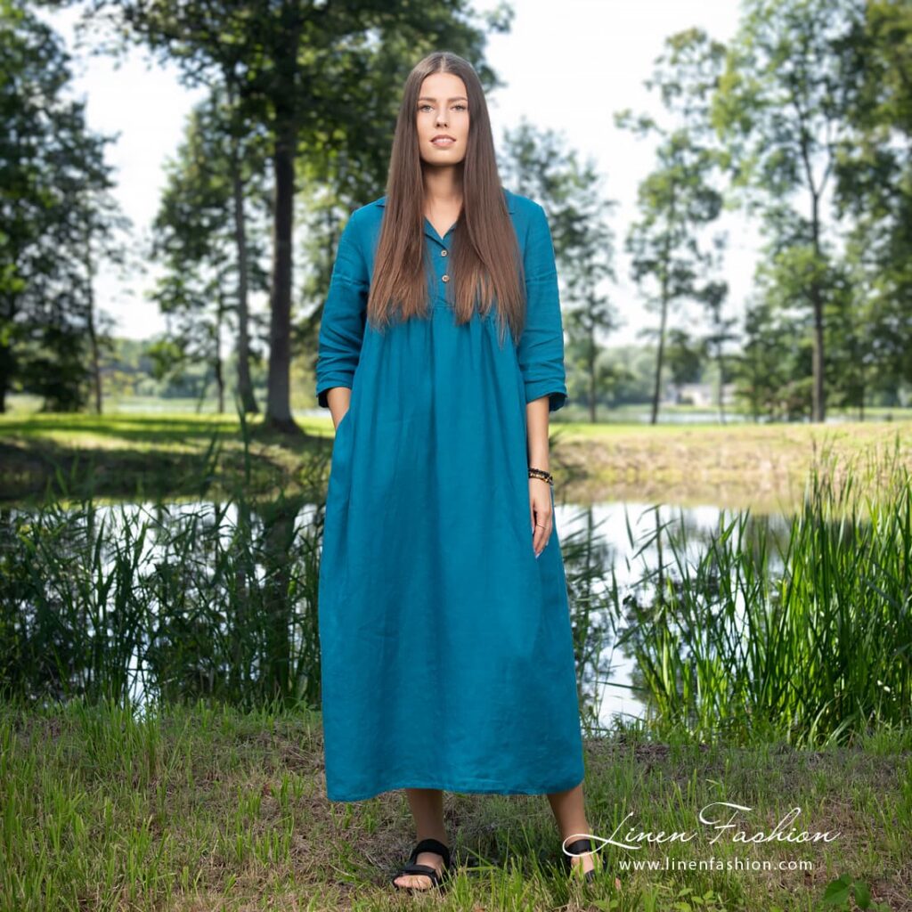 MONTANA Robe turquoise foncé 2 MONTANA Robe turquoise foncé – Image 2