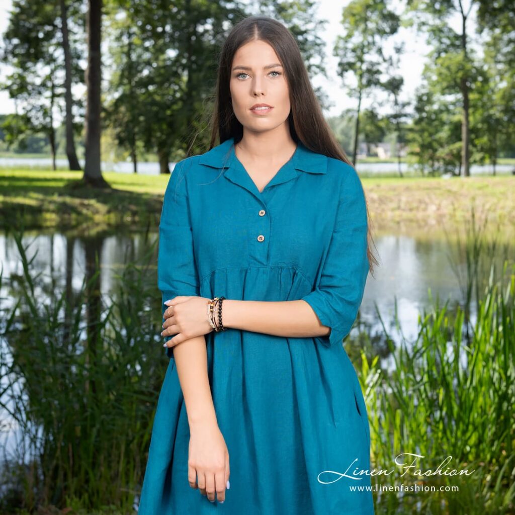 MONTANA Robe turquoise foncé 3 MONTANA Robe turquoise foncé – Image 3