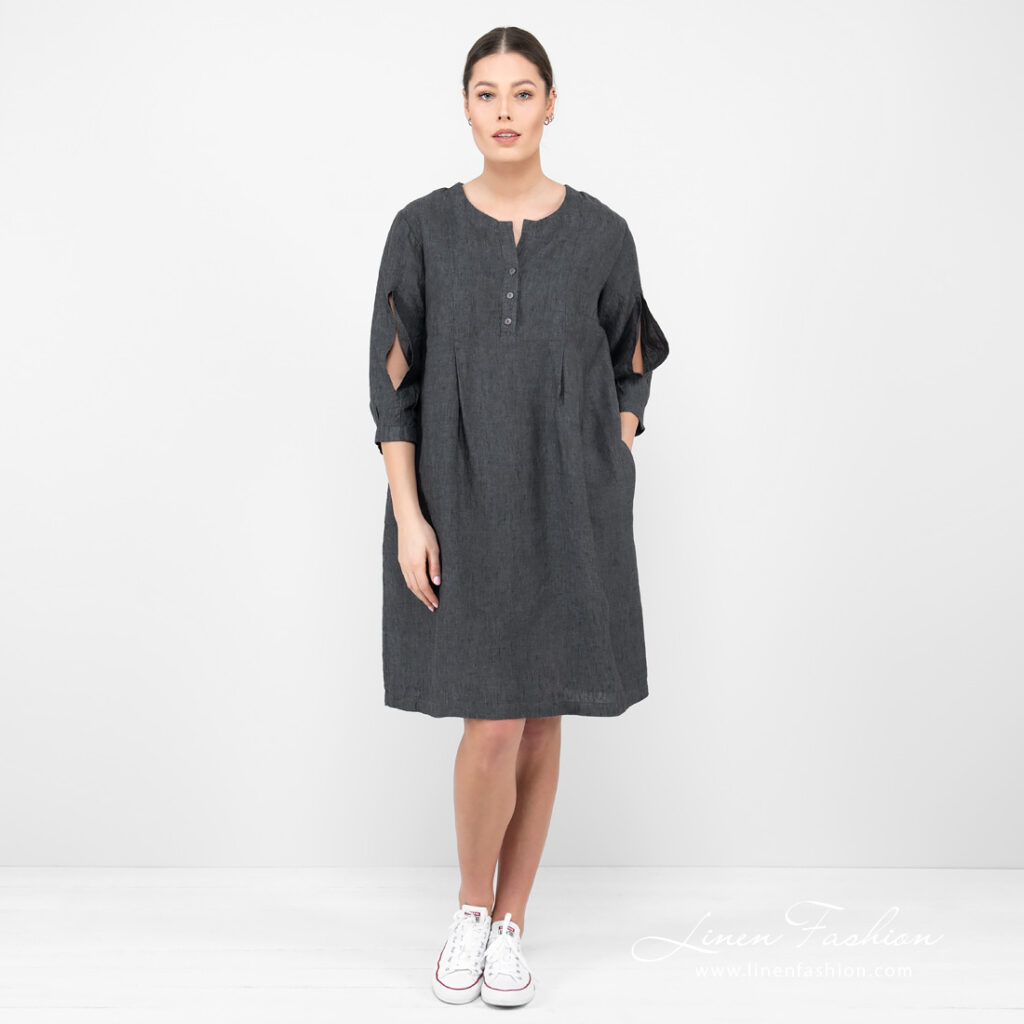 ADELAIDE Robe gris foncé 2 ADELAIDE Robe gris foncé – Image 2
