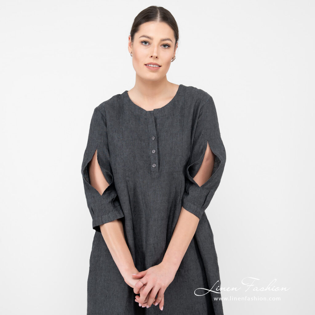 ADELAIDE Robe gris foncé 3 ADELAIDE Robe gris foncé – Image 3