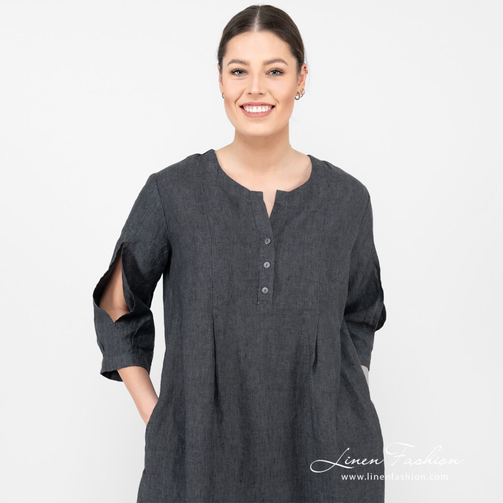 ADELAIDE Robe gris foncé 4 ADELAIDE Robe gris foncé – Image 4