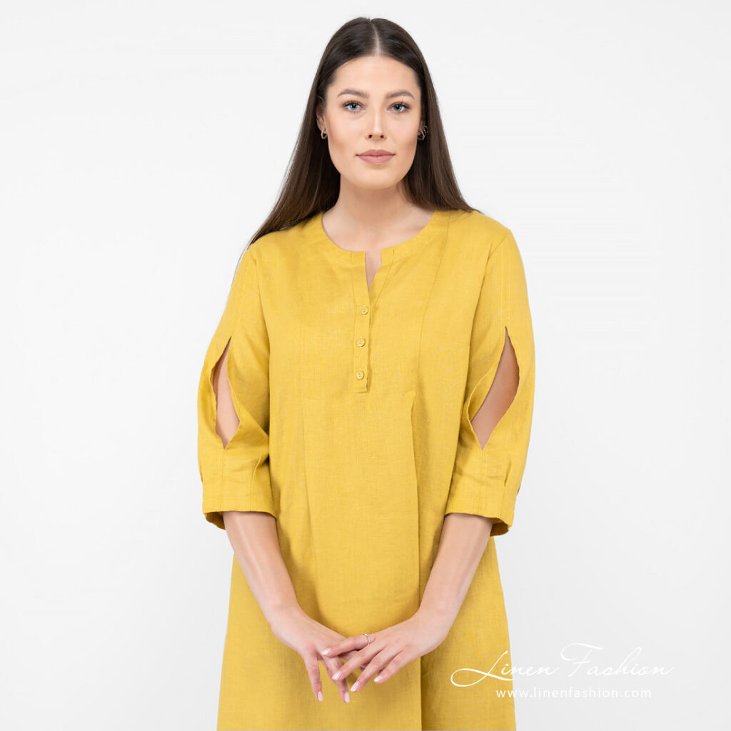 ADELAIDE Robe jaune moutarde 3 ADELAIDE Robe jaune moutarde – Image 3