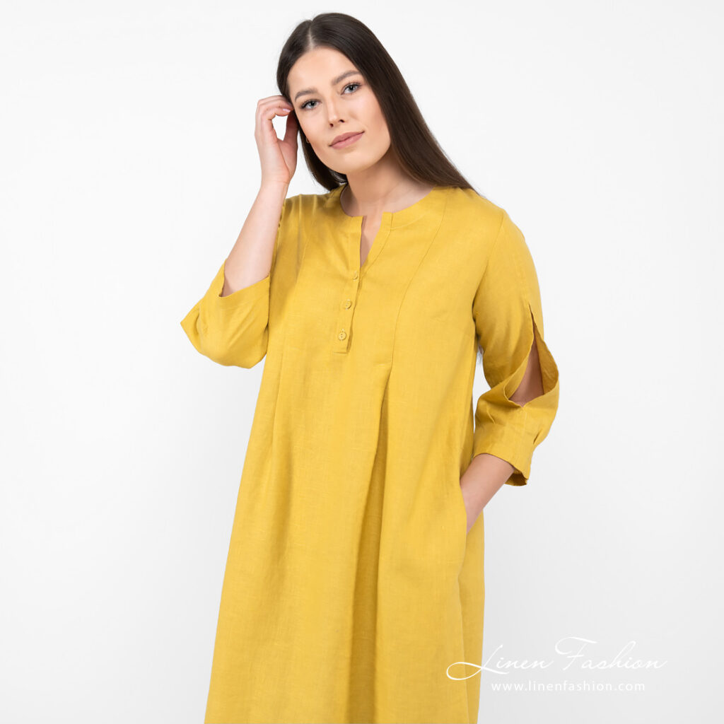 ADELAIDE Robe jaune moutarde 4 ADELAIDE Robe jaune moutarde – Image 4