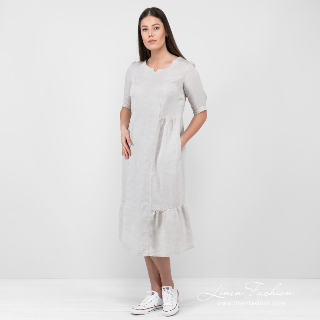 LEONA Robe beige 2 LEONA Robe beige – Image 2