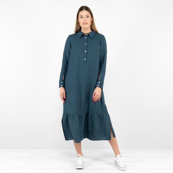 MINDY Robe bleue rayée