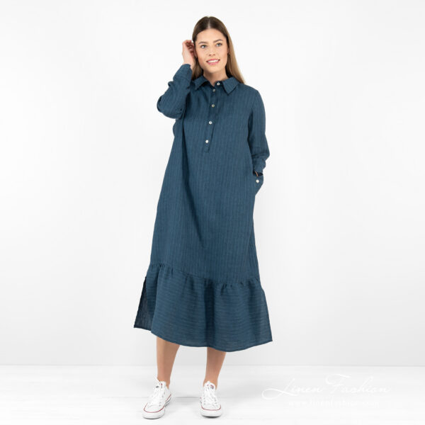 MINDY Robe bleue rayée – Image 2