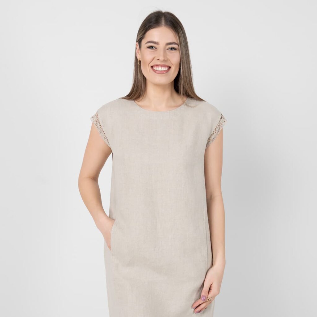 MILDA Robe lin naturel 2 MILDA Robe lin naturel – Image 2