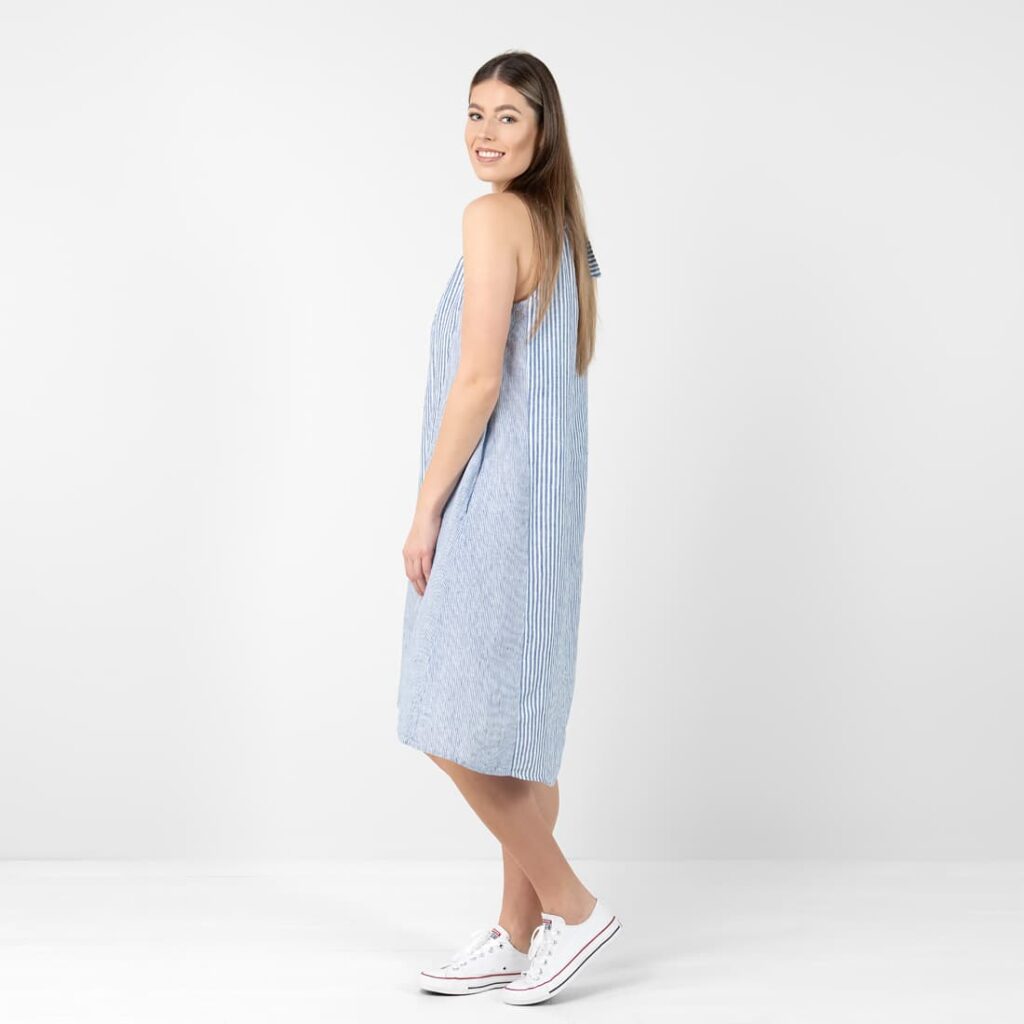 CARMEN Robe à rayures bleues 4 CARMEN Robe à rayures bleues – Image 4