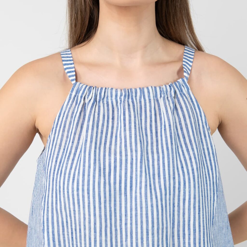 CARMEN Robe à rayures bleues 3 CARMEN Robe à rayures bleues – Image 3