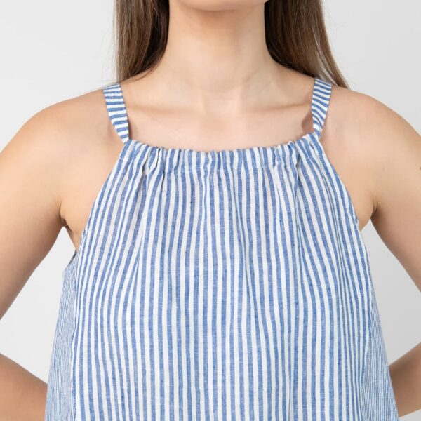 CARMEN Robe à rayures bleues – Image 3