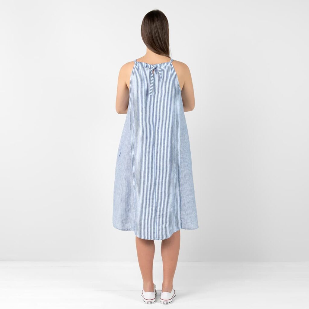 CARMEN Robe à rayures bleues 6 CARMEN Robe à rayures bleues – Image 6