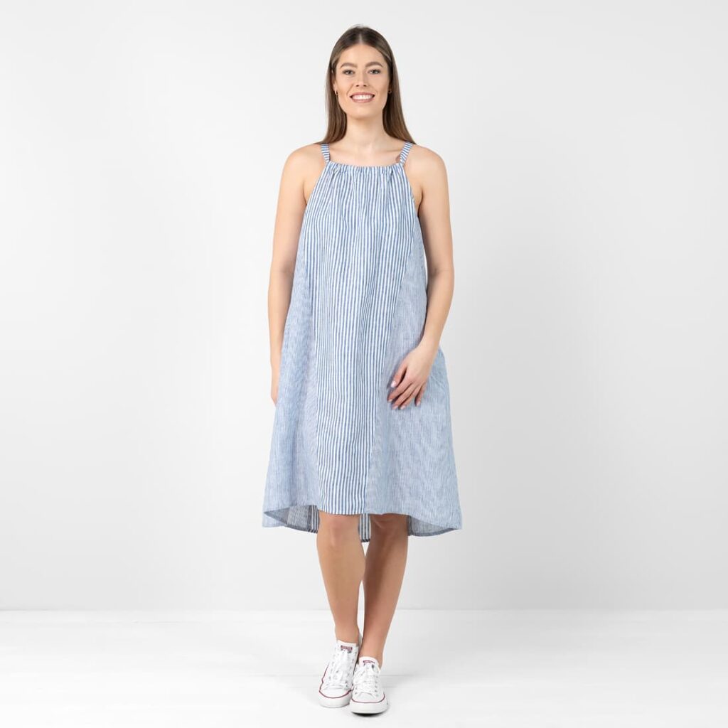 CARMEN Robe à rayures bleues 2 CARMEN Robe à rayures bleues – Image 2