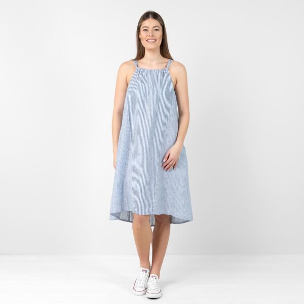 CARMEN Robe à rayures bleues – Image 2