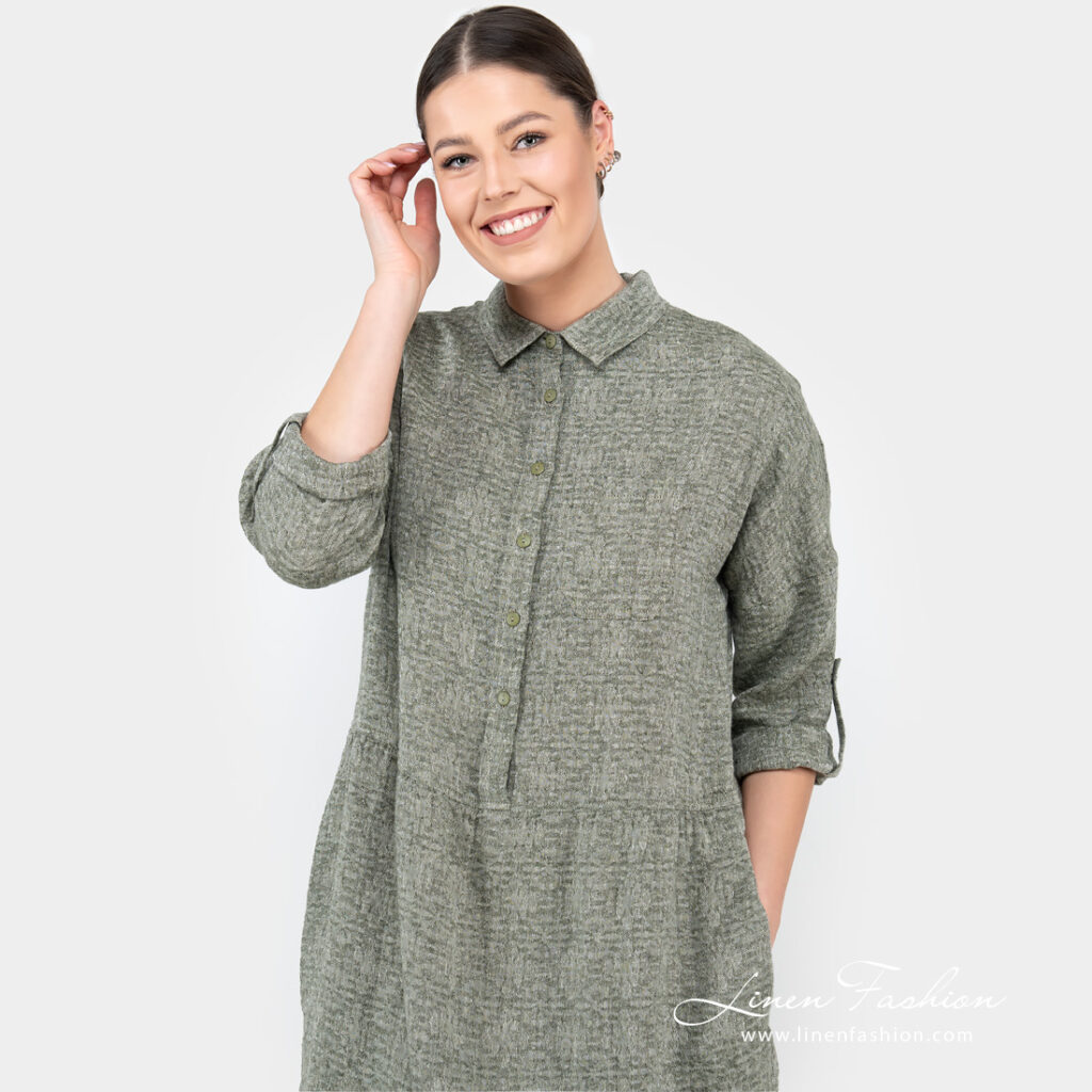 JUDIT Robe vert mousse 2 JUDIT Robe vert mousse – Image 2