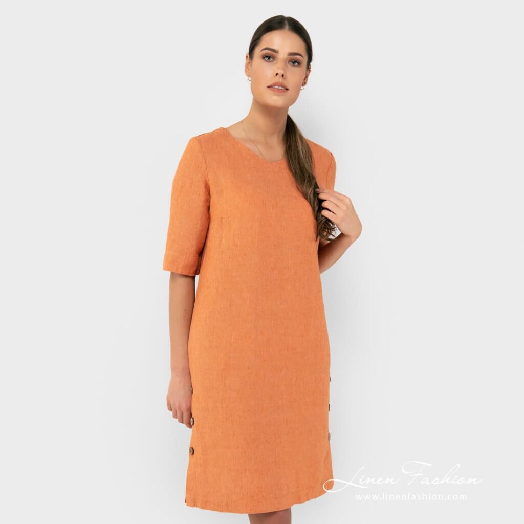 MALVINA Robe orange 2 MALVINA Robe orange – Image 2