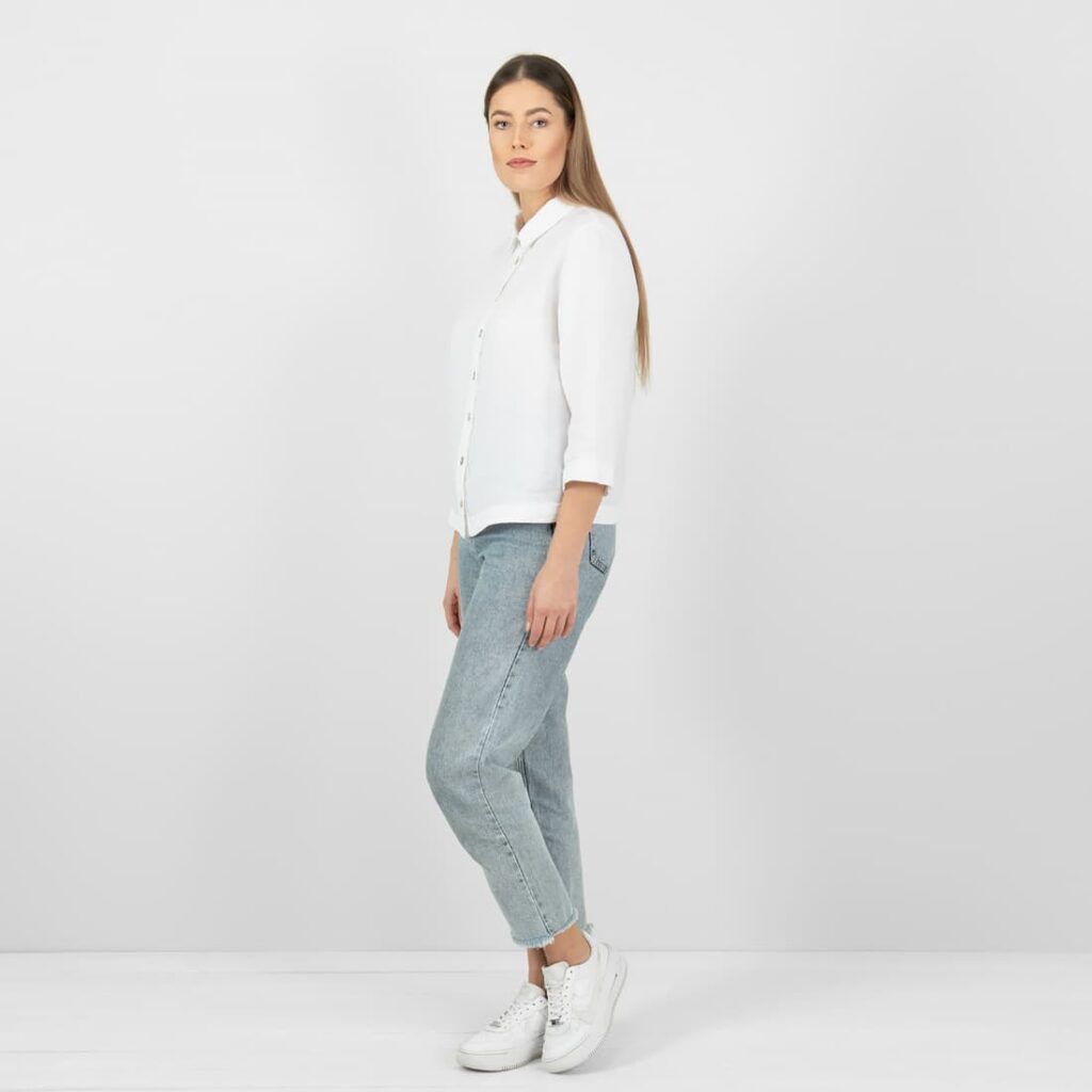 LOLA Chemise blanche 3 white linen shirt style blouse