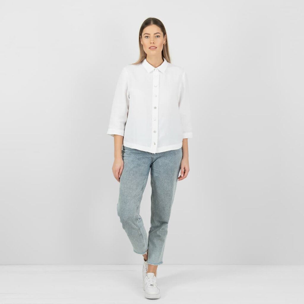 LOLA Chemise blanche 2 white linen shirt style blouse LOLA