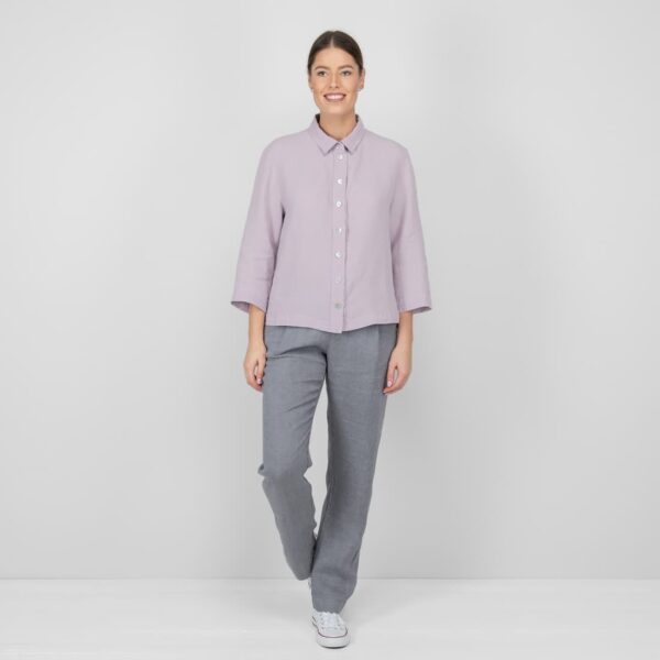 lilac linen blouse