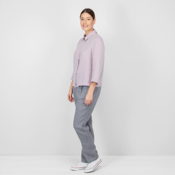 lilac linen blouse washed