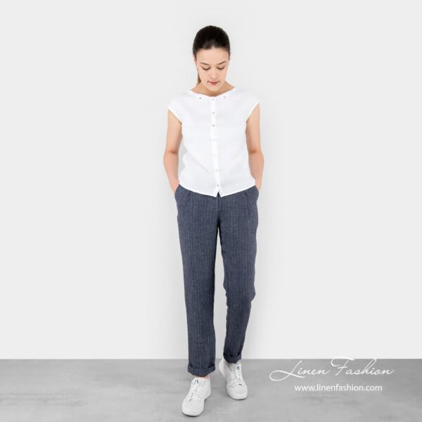 POKI Pantalon bleu à rayures – Image 3