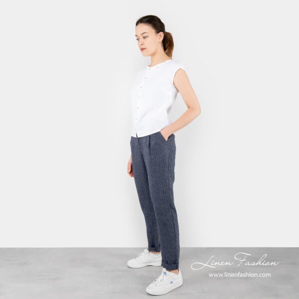 POKI Pantalon bleu à rayures – Image 4