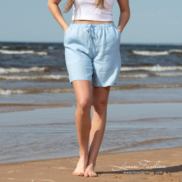 linen shorts with pockets.