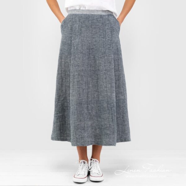AZORA Jupe bleue rayée