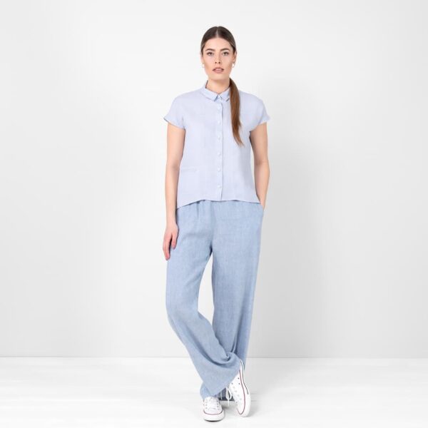 Linen bluish-grey shirt, 100% linen